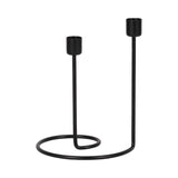 Taper Candle Holder 2-Taper - Black Iron Swirly, 8 in.