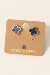Gold Dipped Epoxy Clover Stud Earrings