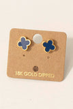 Gold Dipped Epoxy Clover Stud Earrings