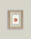 Strawberries on Stripes Framed Antique Art
