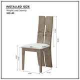 Dining Chair Set of 2 MDF PU Leather Upholstered High Back