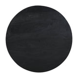 Coffee Table | 34" Round Black Top | Brown Mango Wood