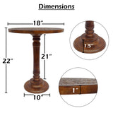 22 Inch Side End Table |Round Top