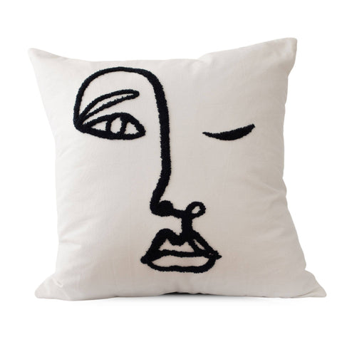 Womxn Embroidered Pillow Cover – Feminist Decor, Handcrafted