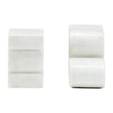 Bookends- White Marble Geometric Swirly, 6 in.