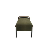 Classic Cocktail Ottoman with Slide Tray, Green