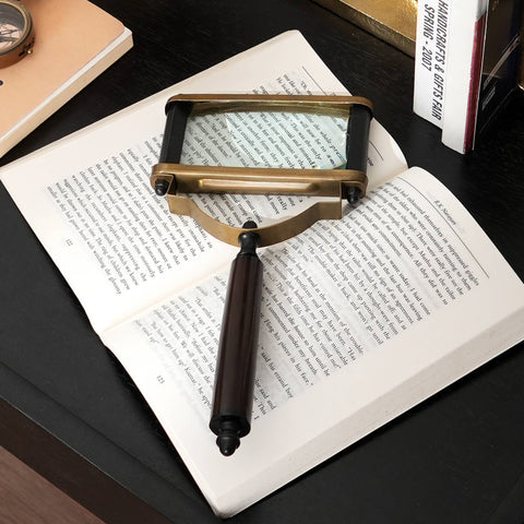 Rectangular Magnifying Glass with Metal Handle