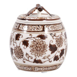 Scented Candle - Peony Brown and White Ceramic, 8.5 Oz