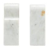 Bookends- White Marble Geometric Swirly, 6 in.