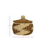 Booker Brown Woven Rope Canister with Lid, Fall Decor