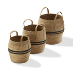 Stripe Seagrass Basket set of 3