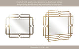 Wall Mirror - Gold Metal Glass Geometric Rectangular, 40 in.