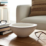 White 10 in. Artisanal Terracotta Bowl