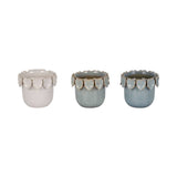 Ceramic Handcrafted Leaf Applique Planter - Seafoam, 6 in.