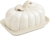 Becki Owens Beige Glazed Ceramic Gourd Butter Dish
