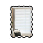 Solid Wood Wavy Rectangle Mirror for Home Decor