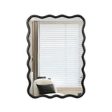 Solid Wood Wavy Rectangle Mirror for Home Decor