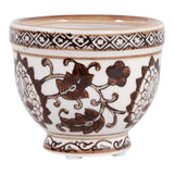Scented Candle - Plumeria Brown and White Ceramic, 6 Oz.