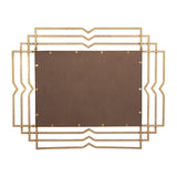 Wall Mirror - Gold Metal Glass Geometric Rectangular, 40 in.