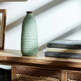 Decorative Vase -  Green Ceramic Bottle Dimpled Texture,16in