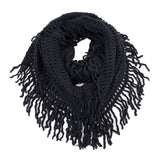 Knit Tassel Infinity Loop Scarf