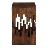 24 Inch Accent Side End Table, Brown Acacia Wood