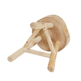 Stool - Ivory/Tan Wood Sturdy Three-Leg Base, 16 in.