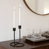 Taper Candle Holder 2-Taper - Black Iron Swirly, 8 in.