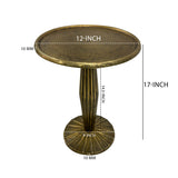 17" Side End Drink Table, Fancy Fluted Base, Round Top